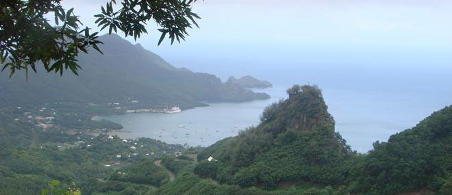 Nuku Hiva the anchorage from on high © BW Media